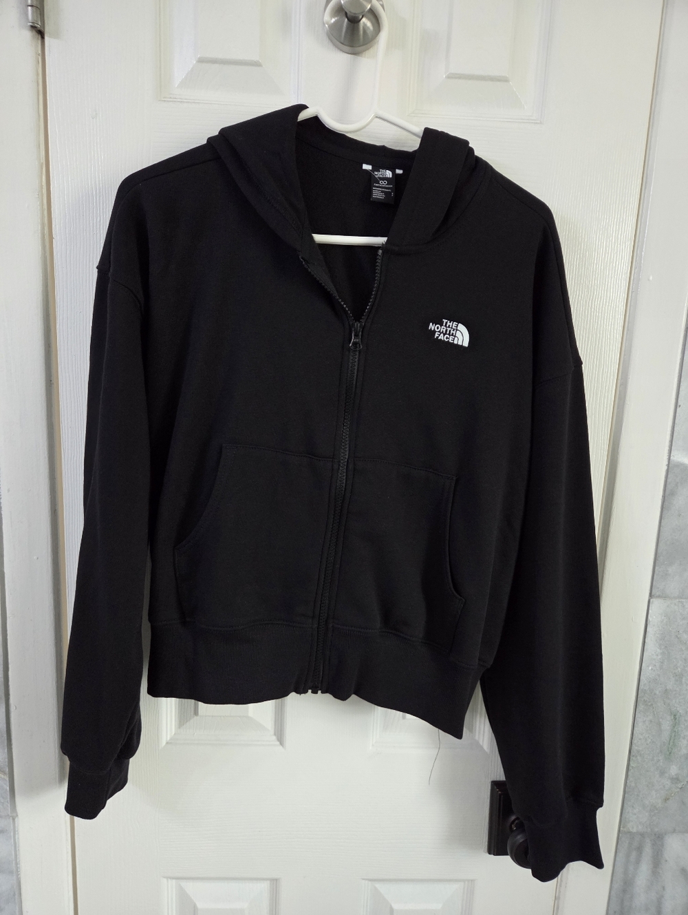 The North Face Black Full-Zip Hoodie with White Logo
